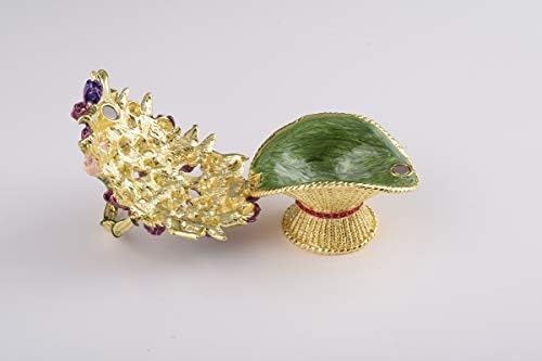 Keren Kopal šareno cvijeće vazno kutija za sitnicu ukrašena swarovskim kristalima Jedinstveni ručno rađeni