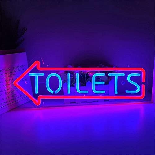 DVTel WC ulaz LED neonski znak, toalet Indikator kupaonica Dekor lampa Neon Svjetla, zidni viseći svjetlosna ploča, 50x19cm Hotel Restaurant Bar Kafića