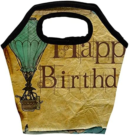 HEOEH Happy Birthday torba za ručak Cooler Tote Bag izolovana kutija za ručak sa patentnim zatvaračem torba za školski ured na otvorenom