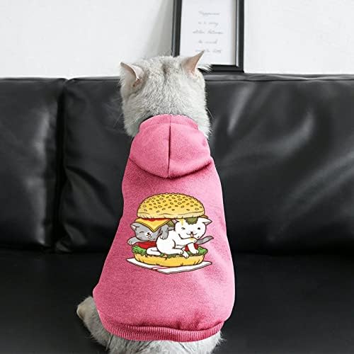 Hamburger mačka Jednodijelni kostim psa odjeća za kućne ljubimce sa šeširom oprema za kućne ljubimce za štene i mačke XS