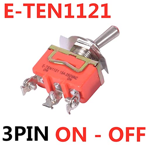 1kom Mini 3-pinski Prekidač za uključivanje 3 datoteke 15a 250V AC narandžasti E-TEN1121