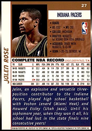 1998 TOPPS 27 Jalen Rosea Indiana Pacers Nm / MT Pacers Michigan