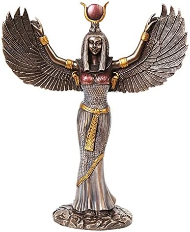 Egipatska tema Isis mitološka bronzana figurica sa otvorenim krilima Boginja magične skulpture statua
