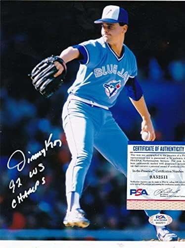Jimmy Key Toronto Blue Jays 92 WS Champs PSA ovjerena akcija potpisana 8x10 - autogramirana MLB fotografija