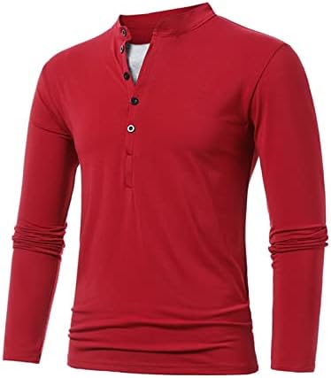 Raglan majica Muškarci Muški jesen zimski multi dugme okrugli vrat lažni dvoetalni dizajn pune boje casual dugačak