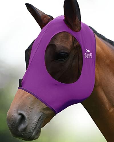 Harrison Howard 4 kom konjska maska za muhu glatke i udobne maske za muhe za konje sa ušima elastičnost konjska maska za lice maske za konje koje pokrivaju zalihe za jahanje konja