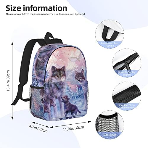 PSVOD Wolves Porodični ruksak, unisex casual backpack backpack, fakultet, putni, posao i školu