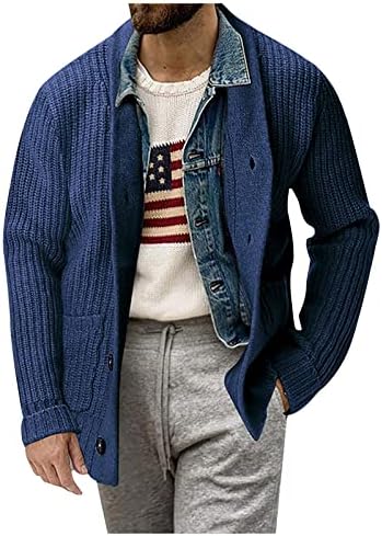 Jakne za muškarce, gumb prema dolje kardigan džemper sa ovratnikom kabl dugih rukava pletena zimska stilska odjeća