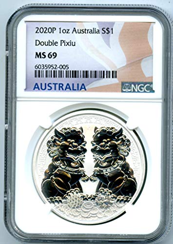 2020. au Australija Australian Double Pixiu .9999 Srebrni novčić $ 1 MS69 NGC
