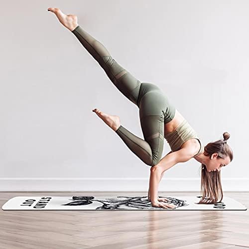 Debela neklizajuća Vježba & amp; fitnes 1/4 prostirka za jogu sa otiskom skice ruže za Yoga Pilates & amp; Vježba fitnesa na podu