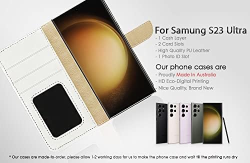 za Samsung S23 Ultra, za Samsung Galaxy S23 Ultra, dizajniran poklopac kućišta telefona sa preklopnim novčanikom, A24644 Rainbow Unicorn