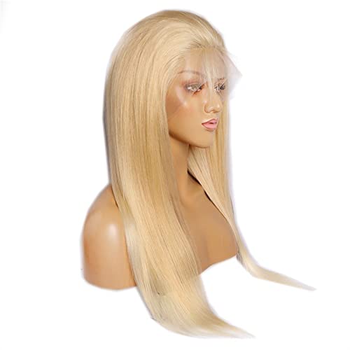JAMBHALA ženska duga kosa perika čipka prednje perike ljudska kosa za svakodnevno nošenje Zlatni ravni plavi Periwig?13*4?