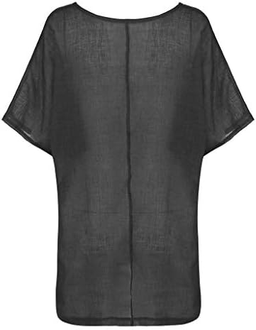 Kulywon vrhovi za žene, ljetne casual čvrsti okrugli kratkih rukava plus veličina majica bluza 2021