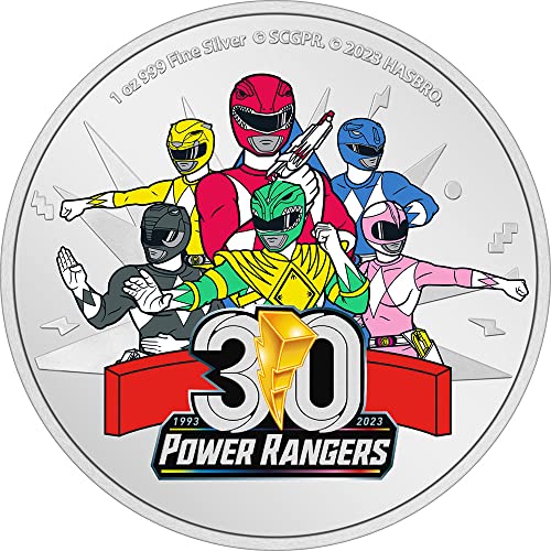 2023 DE Moderna prigodna Powercoin Power Rangers 30th godišnjica 1 oz Srebrna kovanica 2 $ Niue 2023 Dokaz