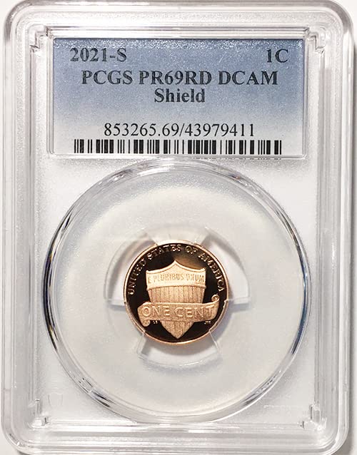 2021. dokazni Lincoln Shield Cent PR 69 DCAM New Blue Label PCGS