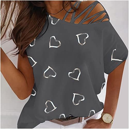 Košulja kratkih rukava bez naramenica za žene jesen ljetna odjeća moda posada vrat grafički bluza Tee za tinejdžerke G2 G2