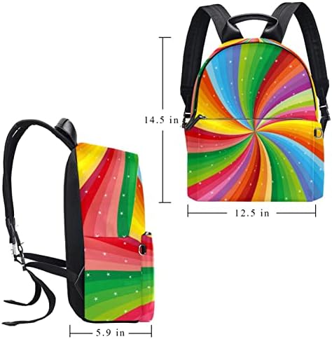 Tbouobt kožna putni ruksak lagani laptop casual ruksak za žene muškarci, zvijezde Rainbow vrtnica