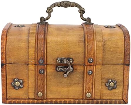 Filfeel Vintage Drvena kutija Elegantno retro nakit za skladištenje za skladištenje blaga portira Prijenosni ukrasni kofer memorijska kutija za kućni ukras