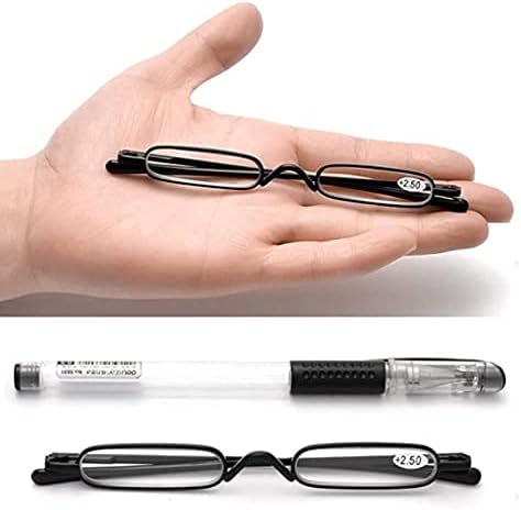 Hubeye 2 para Mini naočara za čitanje kompaktni vitki džepni čitači sa oprugama sa kopčom za olovku za lako