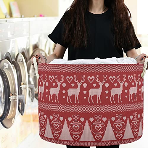 Visesunny Božićni jeleer Pleteni uzorak praonica rublja košara za odlaganje kante za odlaganje kante za