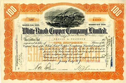 White Knob Copper Co, Certifikat Ograničene Zalihe