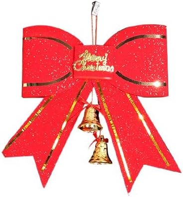 Dekoracija božićnog stabla Crvena velika luka kravata 13cm sa zvono privjeskom ukrasni vijenac za ljeto
