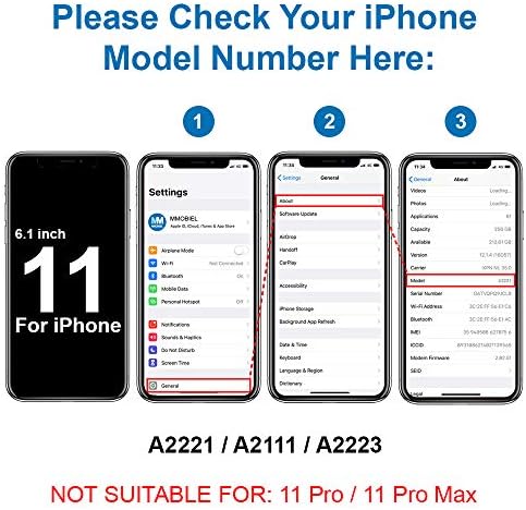 Zamjena kabla MMOBIEL QI Flex kompatibilna sa iPhoneom 11 2019 6.1 Inch-uklj. 3 Kom Odvijači