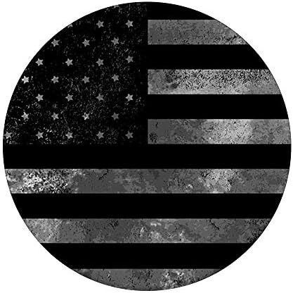Grungy siva crna američka američka zastava Vintage Patriotski poklon Popsockets zamjenjivi popgrip