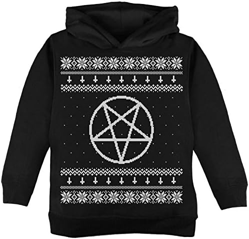Stara slava bijeli sotonični pentagram ružni božićni džemper crna toddler hoodie