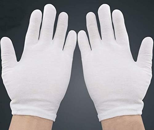 WOIWO 6 pari mekanih pamučnih rukavica radne rukavice bijeli novčić nakit srebrne rukavice za pregled