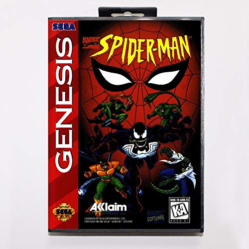 Romgame Spider-Man Animirana serija Igra Cartridge 16 bitna MD kartica s maloprodajom za Sega Mega Pogon