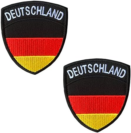 2 komada Njemačka Shield Flag Patch EmBoidered Applique Glačalo na Sew-u na Deutschland Njemački štitnik Nacionalni grb za patch za jakne Jeans Jersey Biker Soccer Direction Directing Iring Wivenovod