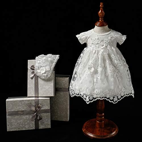 Tentide novorođenčad dječje djevojke Krstimska haljina bijela pamučna cvijeta tutu haljina za krštenje rođendanske