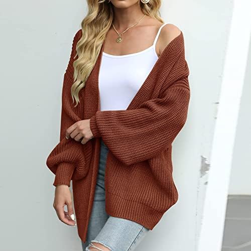 Ženska flannelska konac casual labava puna boja dugih rukava s dugim rukavima džemper gornja odjeća Slatka