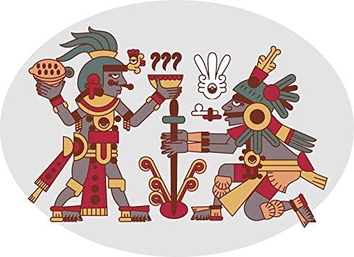 EW dizajnirani jednostavan drevni maja aztec čine hijeroglifski crtani vinilni naljepnik branika