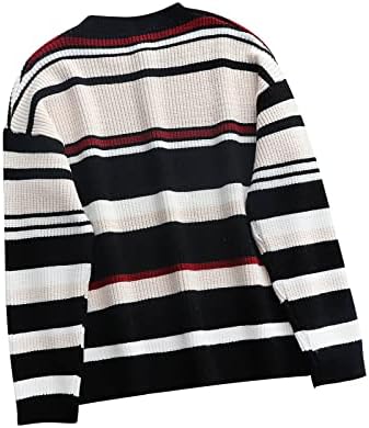 QFVZHY Džemper za zimsku odjeću sa dugim prugastom pulover okrugli vrat dugih rukava za dnevni dreži 2022