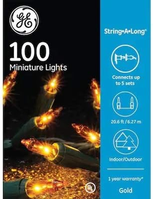 GE String-a-Long 100-Count konstanta zlato sa žarnom niti Božić svjetla 60218lo
