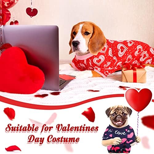 6 Pakovanje Valentines Pajamas srčani uzorak pasa za pse kostimi za pse za malu srednje velike štenete mačke