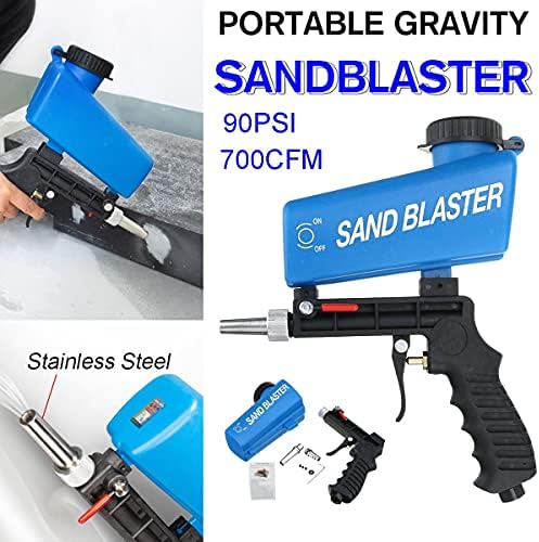 Pijesak Blaster Prijenosni Gravitacijski Pneumatski Pištolji Za Pjeskarenje 90 Psi Podesivi Mali Stroj Za