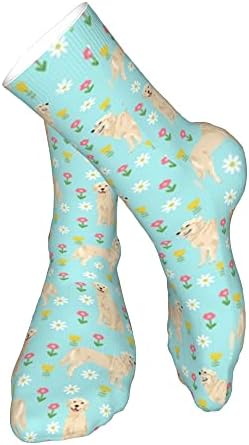 Aotose Zlatni retriver cvijet kruna Psi Cute Flowers plava Muška Atletski gležanj čarape jastuk trčanje