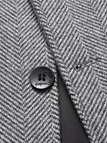 Oshho jakne za žene - muškarci HERINGSBONE dvostruki džepovi kaput bez džemper