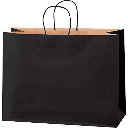Top Pack Supply zatamnjene torbe za kupovinu, 16 x 6 x 12, Crne