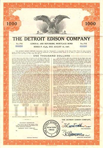 Detroit Edison kompanija $ 1000 obveznica