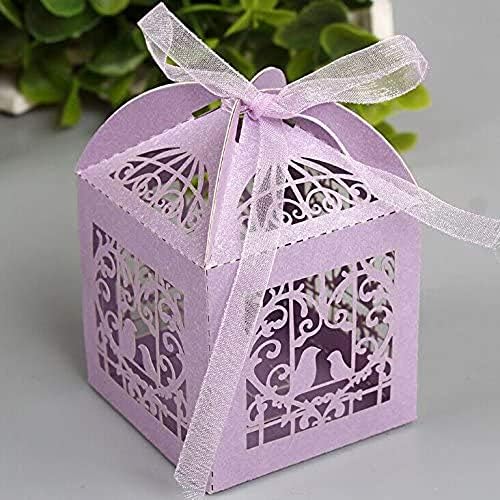 Zorpia® 50pcs Laser Cutcage Birdcage BOX Box Candy Box Baby tuš kutija Vjenčanice i pokloni Box Bomboneere