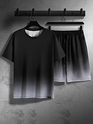 FIOXA Dvije komadne odjeće za muškarce Muškarci Ombre TEE i kratke hlače