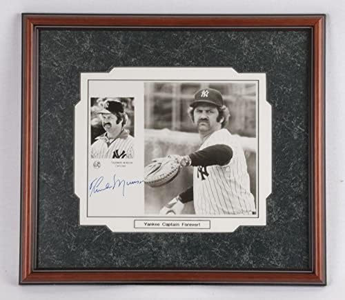 Prekrasan Thurman Munson Yankees kapetan FOREVER potpisali su fotografiju uokvirene JSA COA - autogramene