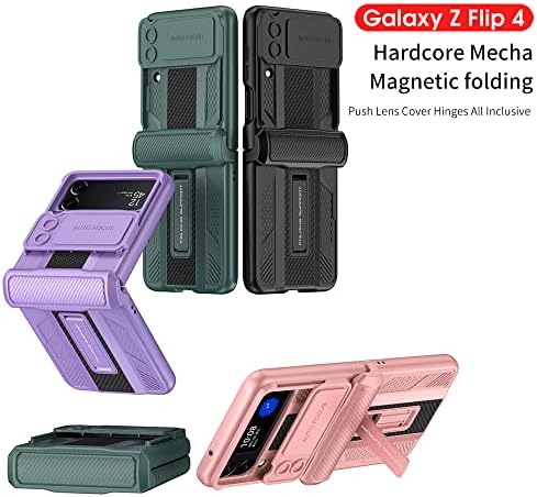 Dihkesix oklopna futrola za Samsung Galaxy Z Flip 4, Zaštita magnetnih šarki & amp; poklopac klizne kamere