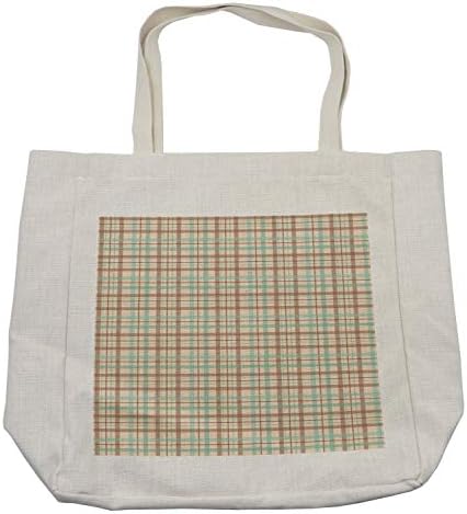 Ambesonne Plaid torba za kupovinu, Škotski Country stil Tartan sa apstraktnim dizajnom dijagonalnih prugastih