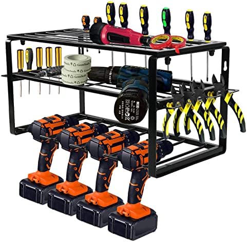 Tayuqee Organizator električnih alata - skladište i organizator alata za garažu, metalna polica za alat