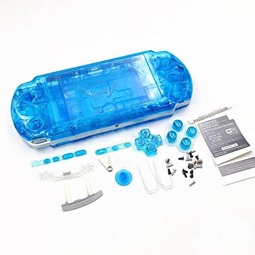 Zamjena poklopca CASE Clear Blue Full Shell Kućište sa tipkama KIT za PSP 3000 PSP3000